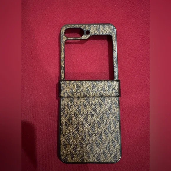 Michael Kors Brown MK Synthetic Leather Samsung Galaxy Z Flip 5/6 Phone Case - Picture 3 of 6